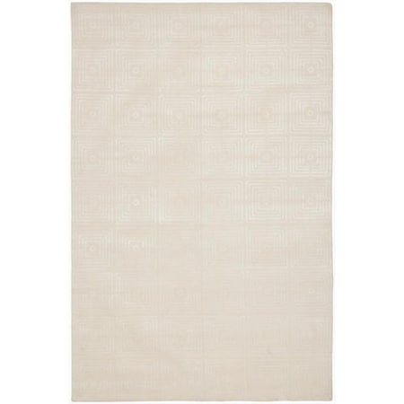 Safavieh 8 x 10 ft. Large Rectangle Contemporary Tibetan Ivory and Ivory Hand Knotted Rug TB833A-8